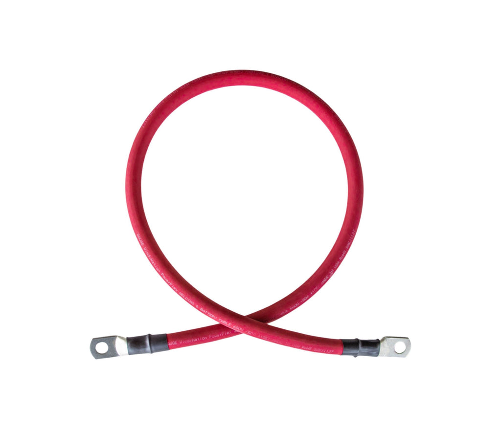 WindyNation 4/0 Gauge (AWG) Single Red Copper Battery Cable w/ Lug