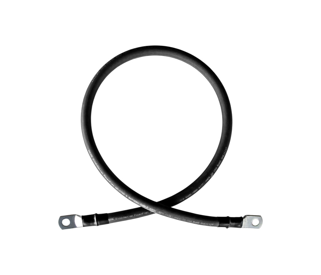 WindyNation 6 Gauge (AWG) Single Black Copper Battery Cable w/ Lug