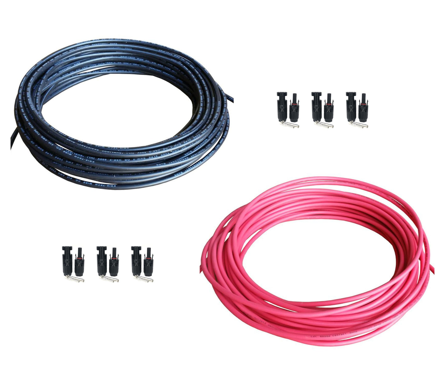 WindyNation 8 AWG Solar Cable Kit - 500B / 500R / 6PV