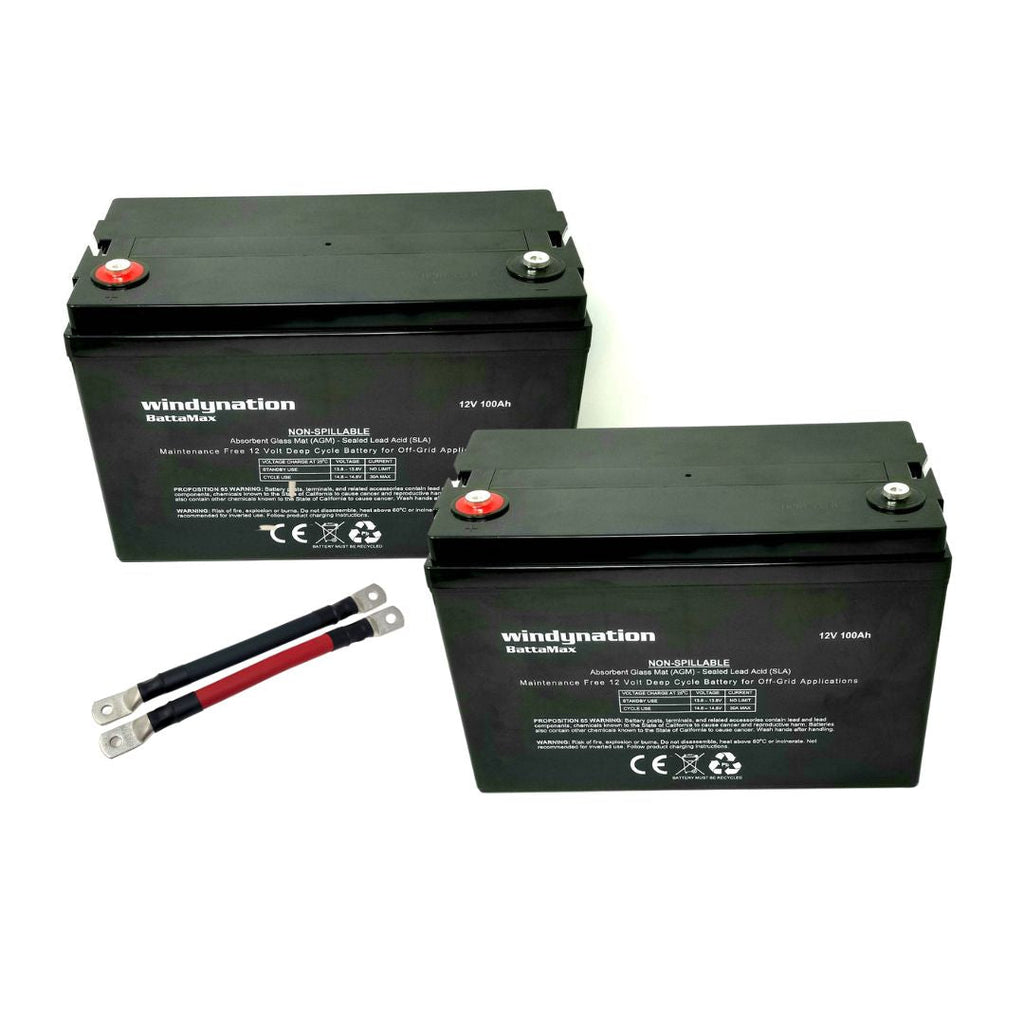 WindyNation 100 Amp-Hour 100ah 12V 12 Volt AGM Deep Cycle AGM Battery