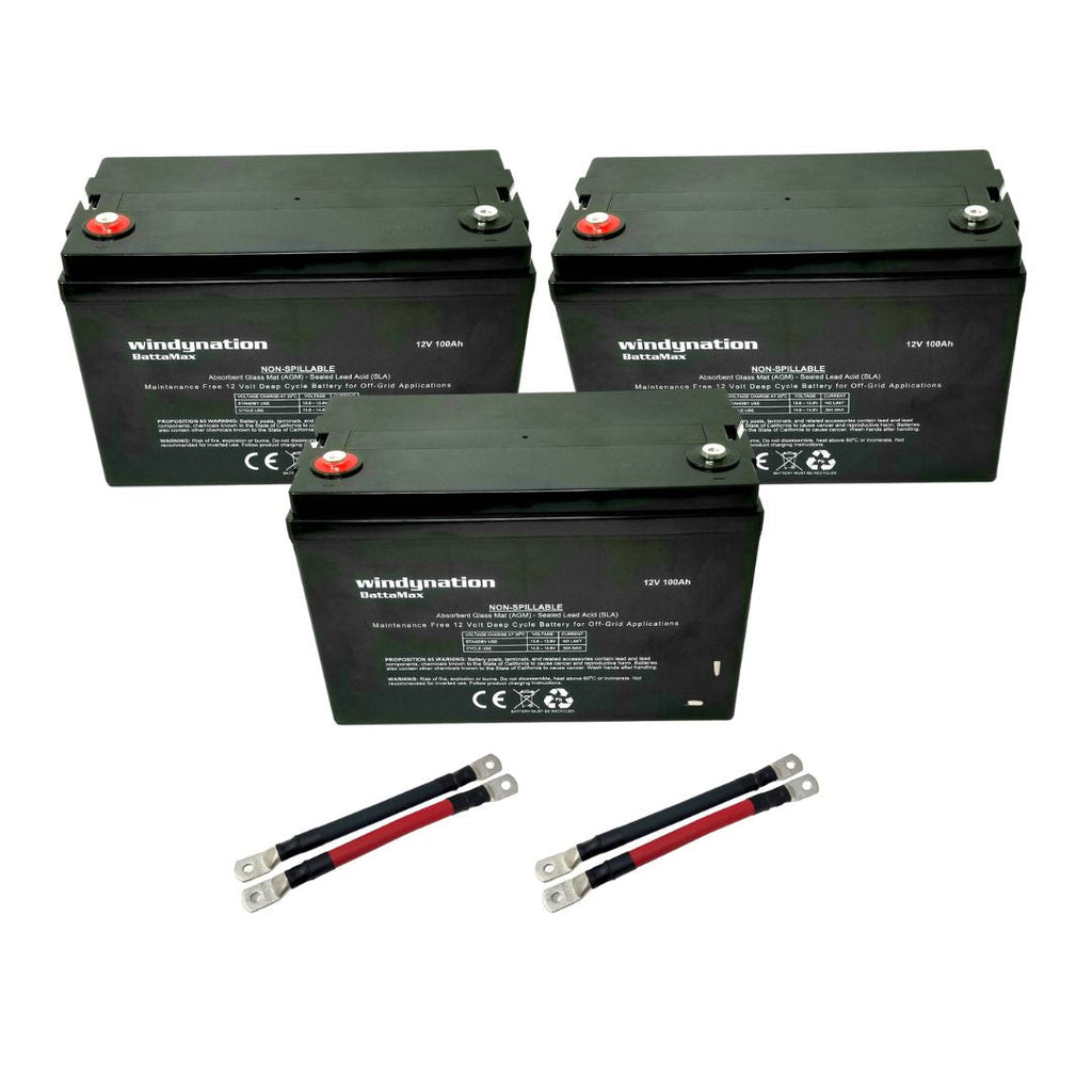 WindyNation 100 Amp-Hour 100ah 12V 12 Volt AGM Deep Cycle AGM Battery
