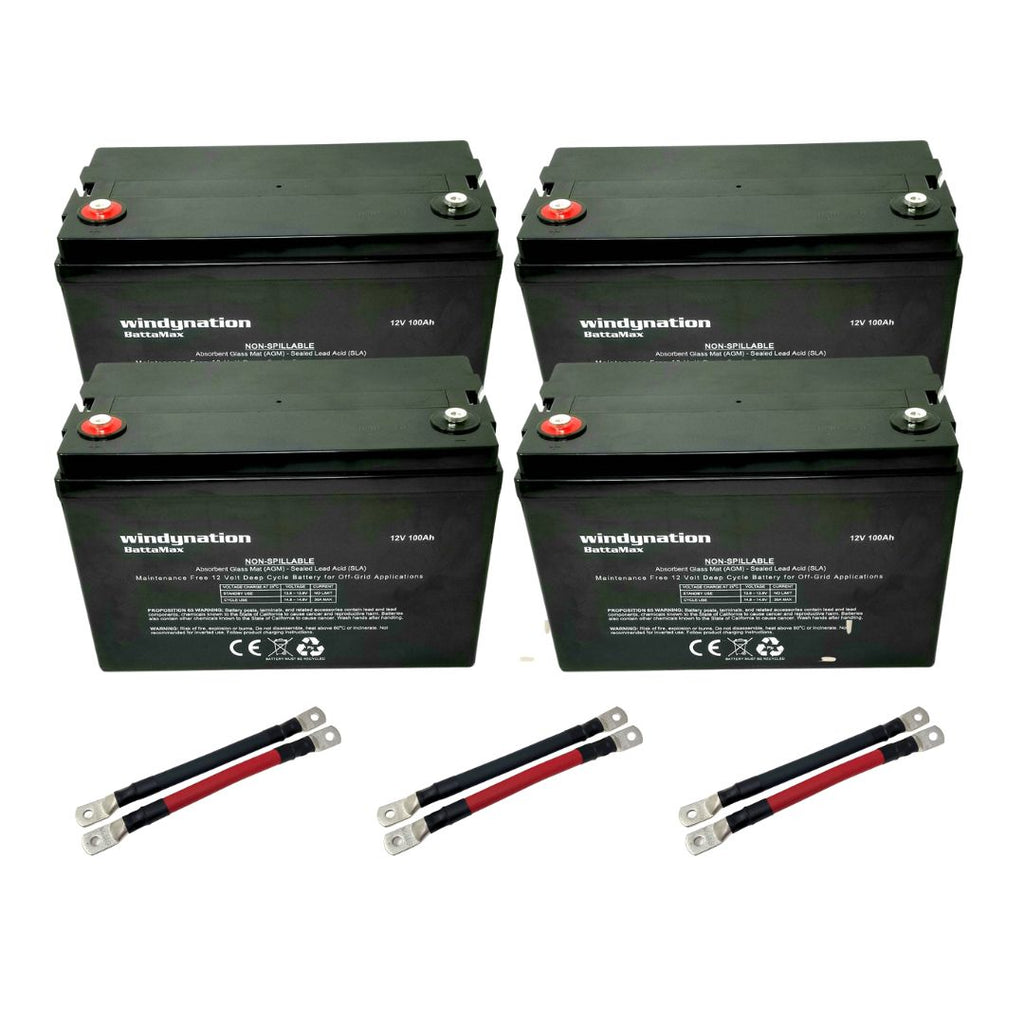 WindyNation 100 Amp-Hour 100ah 12V 12 Volt AGM Deep Cycle AGM Battery