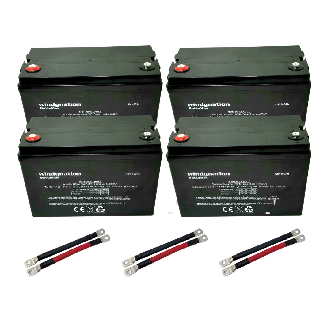 WindyNation 100 Amp-Hour 100ah 12V 12 Volt AGM Deep Cycle AGM Battery