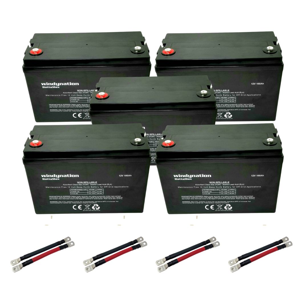 WindyNation 100 Amp-Hour 100ah 12V 12 Volt AGM Deep Cycle AGM Battery
