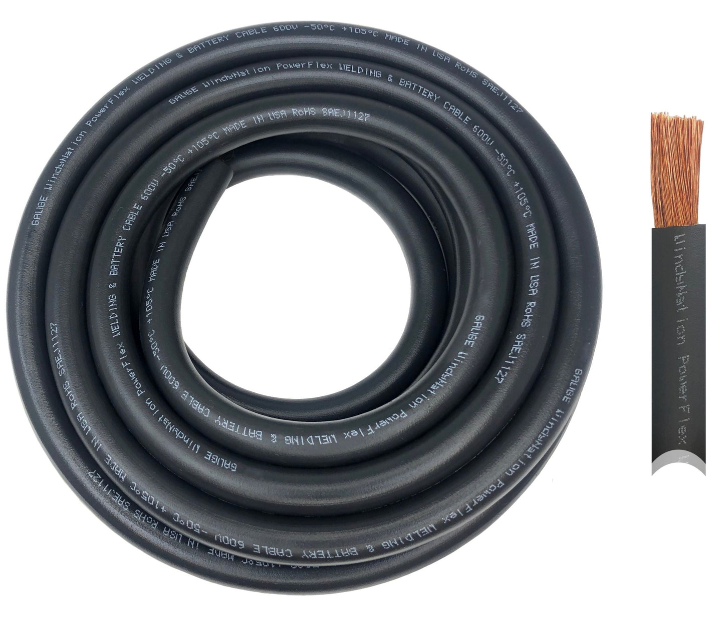 WindyNation 8 Gauge Copper Flex Welding & Battery Cable
