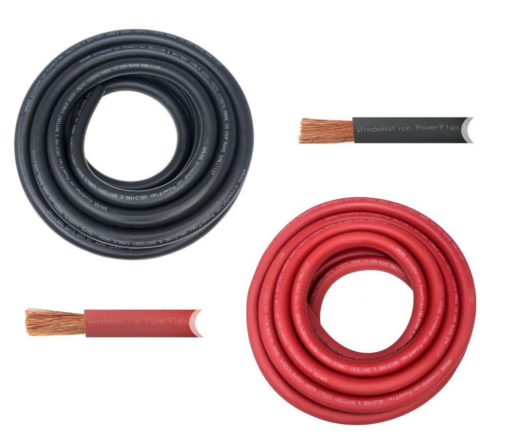 WindyNation 2 Gauge Copper Flex Welding & Battery Cable