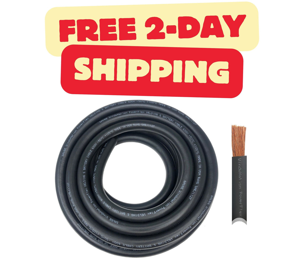 WindyNation 2 Gauge Copper Flex Welding & Battery Cable