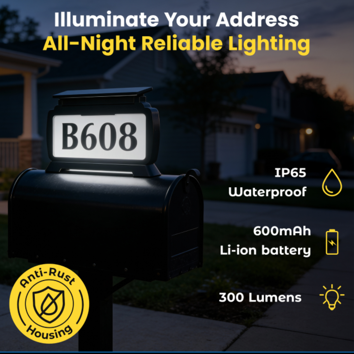 Brighticonic Address Sign House Number Solar Powered BICSSL-11 product image 5