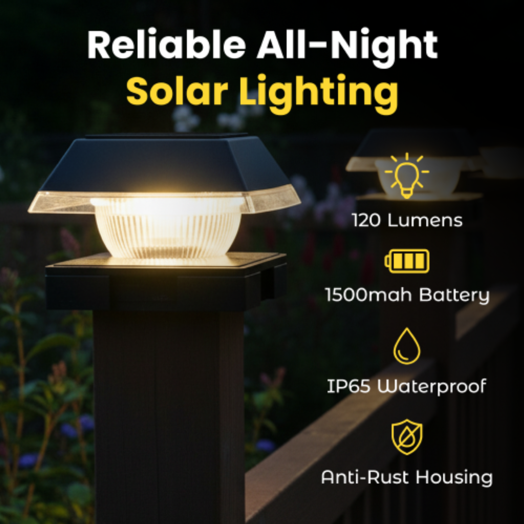 Brighticonic Solar Post Cap Lights Dual Mode ‎BICSGL-14 (2Pack) product image 2