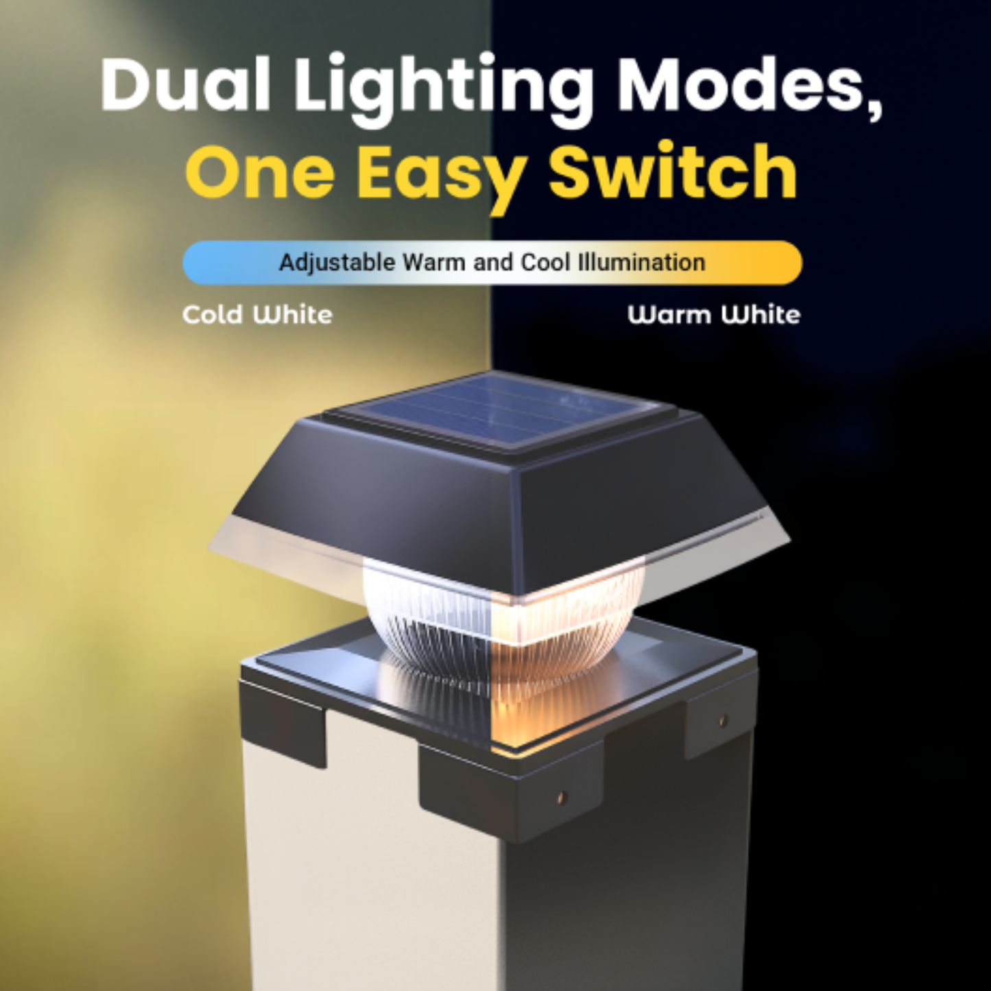 Brighticonic Solar Post Cap Lights Dual Mode ‎BICSGL-14 (2Pack) product image 5
