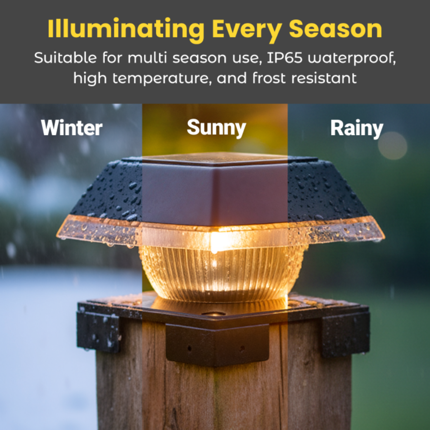 Brighticonic Solar Post Cap Lights Dual Mode ‎BICSGL-14 (2Pack) product image 6