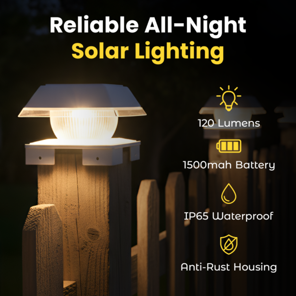 Brighticonic Solar Post Cap Lights Dual Mode ‎BICSGL-14 (2Pack) product image 9