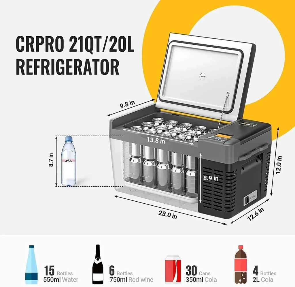 BougeRV CRPRO20 21QT 12V Portable Refrigerator Kit