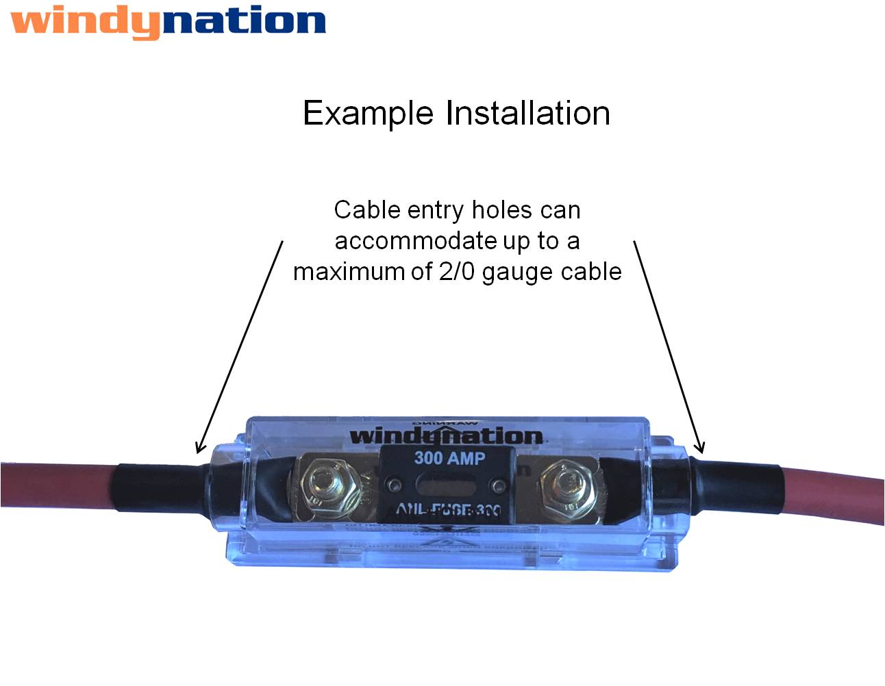 WindyNation ANL Fuse w/ Cable Kit Inverter Radio Amplifier Battery RV