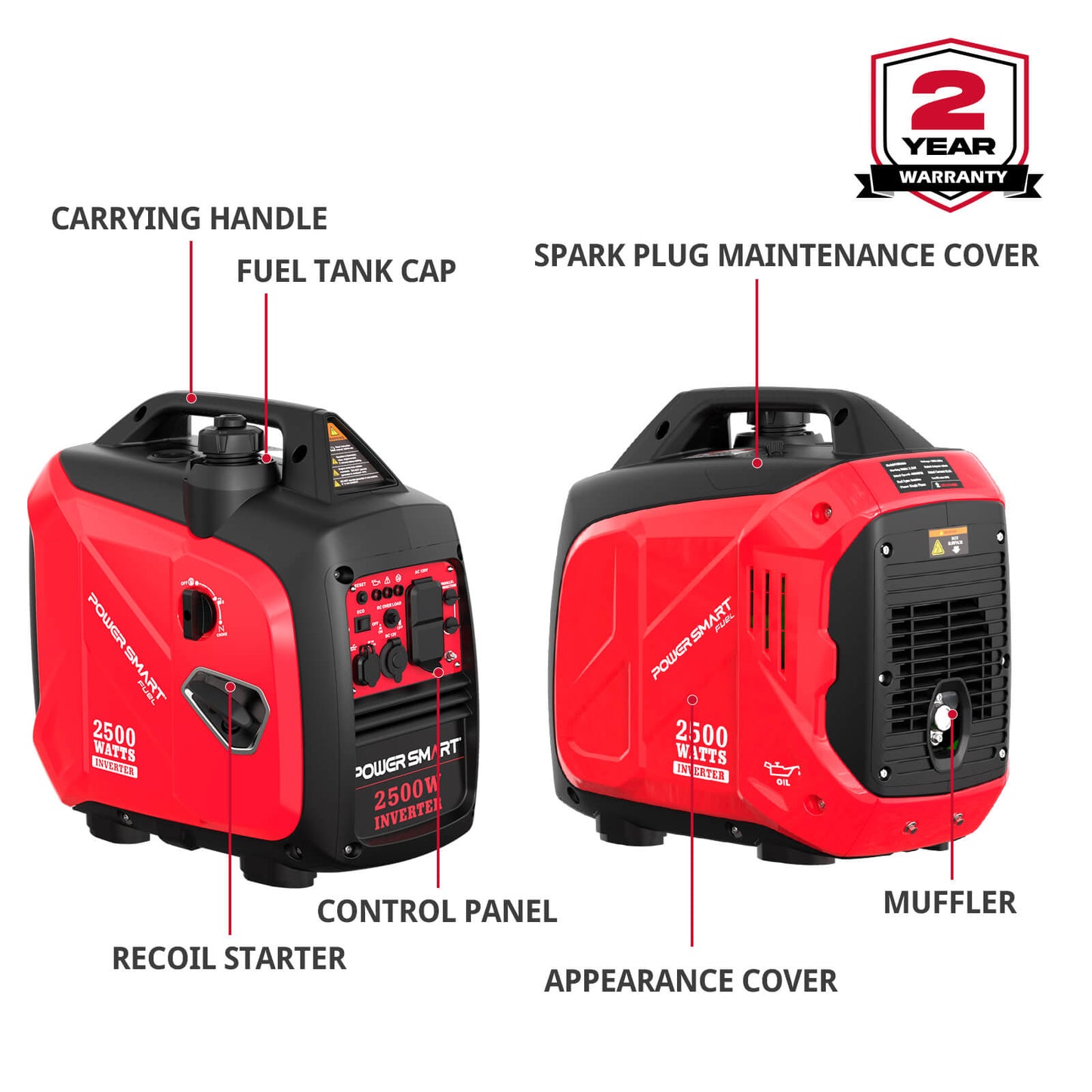 PowerSmart 2500W Inverter Generator HB5020 product image 5