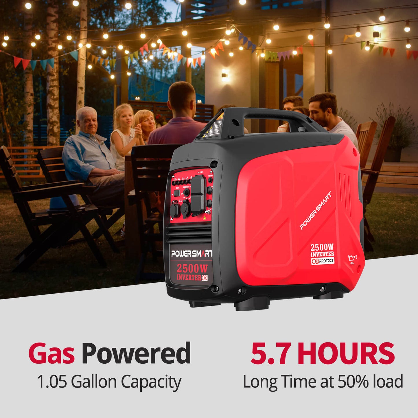 PowerSmart 2500W Inverter Generator w/ CO Alert HB5020C