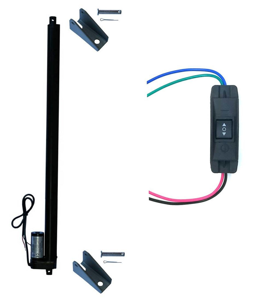 WindyNation Linear Actuator 12-Volt 225lbs w/ Mounting Brackets + Up