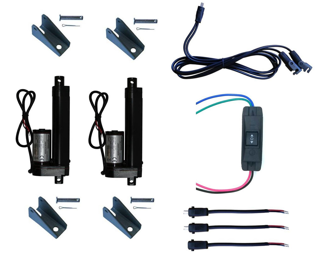 WindyNation Linear Actuator 12-Volt 225lbs w/ Mounting Brackets + Up