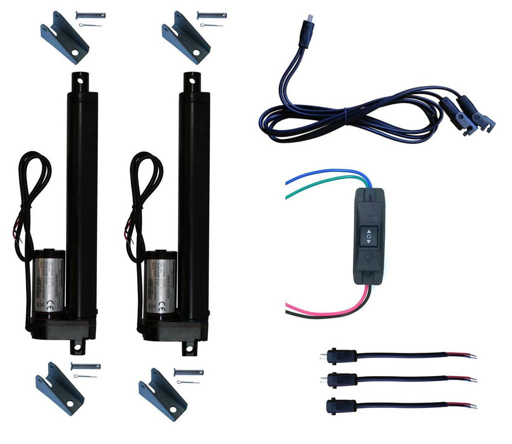 WindyNation Linear Actuator 12-Volt 225lbs w/ Mounting Brackets + Up