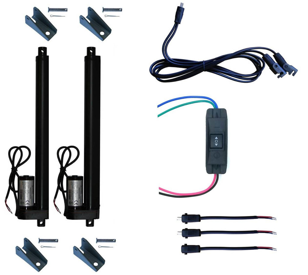 WindyNation Linear Actuator 12-Volt 225lbs w/ Mounting Brackets + Up