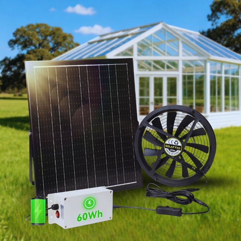 Langy 10" Solar Exhaust Intake Fan w/ Battery&42W Solar Panel product image 1
