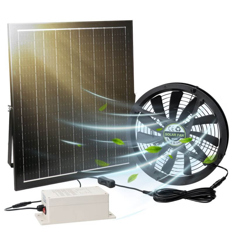 Langy 10" Solar Exhaust Intake Fan w/ Battery&42W Solar Panel product image 3