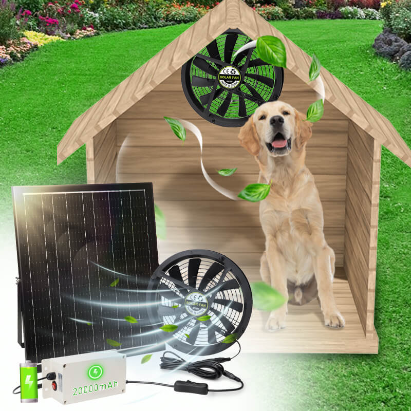 Langy 10" Solar Exhaust Intake Fan w/ Battery&42W Solar Panel product image 9