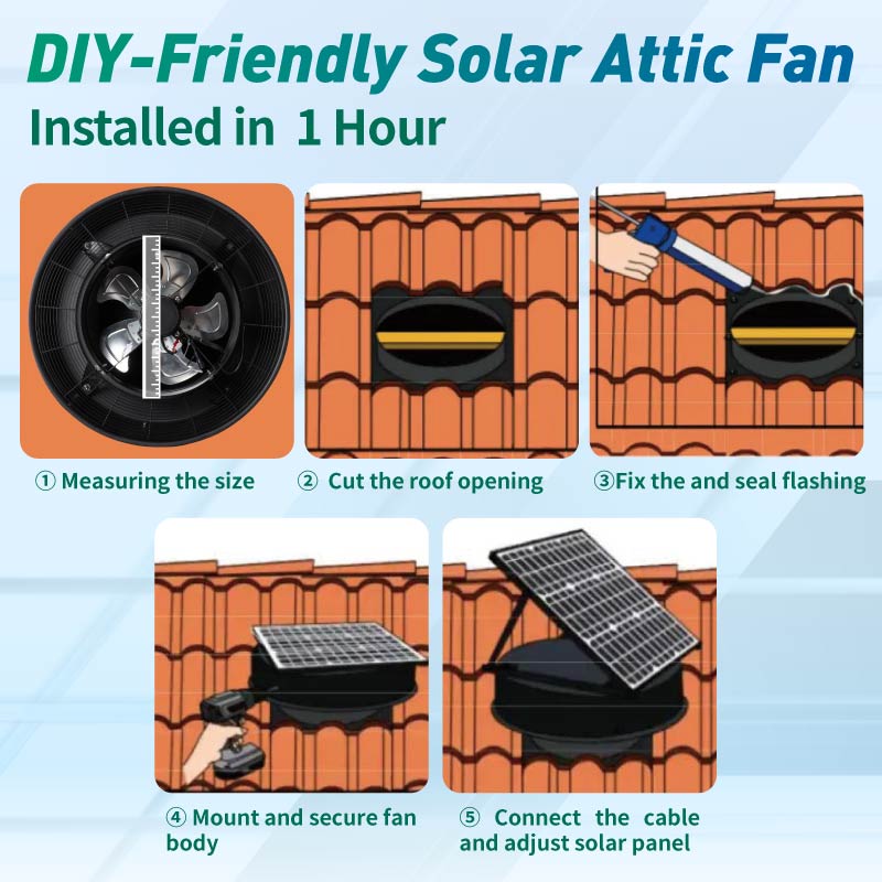 Langy 12" Solar Attic Vent Fan -55W product image 6