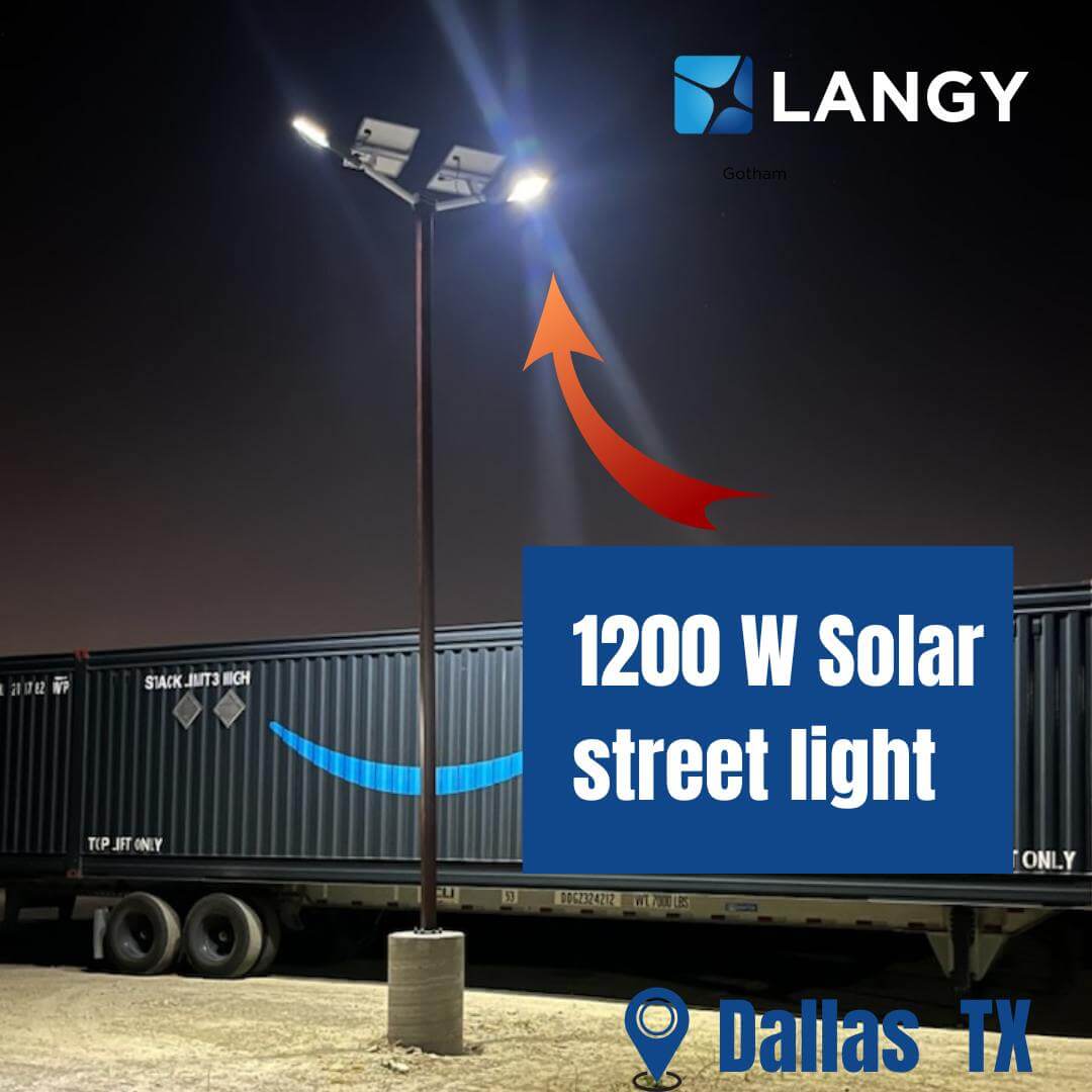 Langy 1200W solar street light w/ pole -30000lumens product image 14