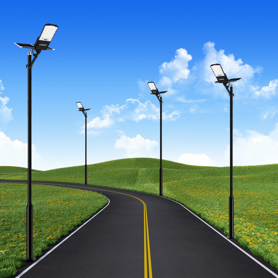 Langy 1500W solar street light w/ 20ft /16ft pole product image 1