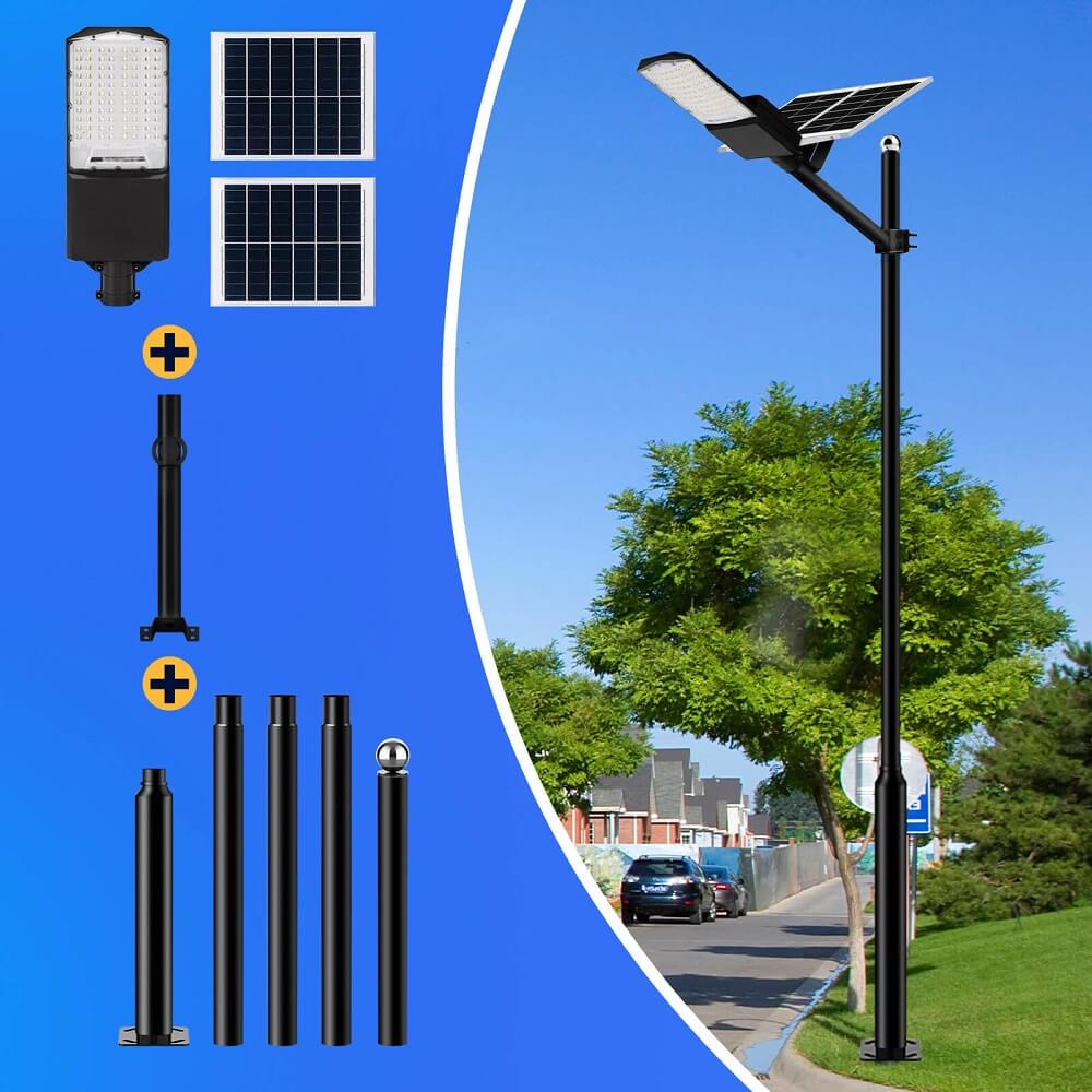 Langy 1500W solar street light w/ 20ft /16ft pole product image 2