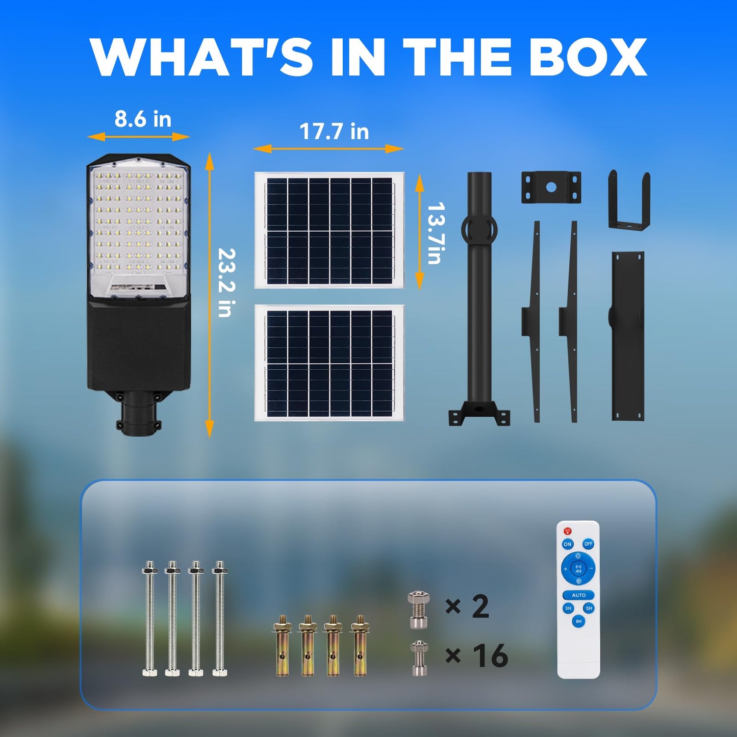 Langy 1500W solar street light w/ 20ft /16ft pole product image 8