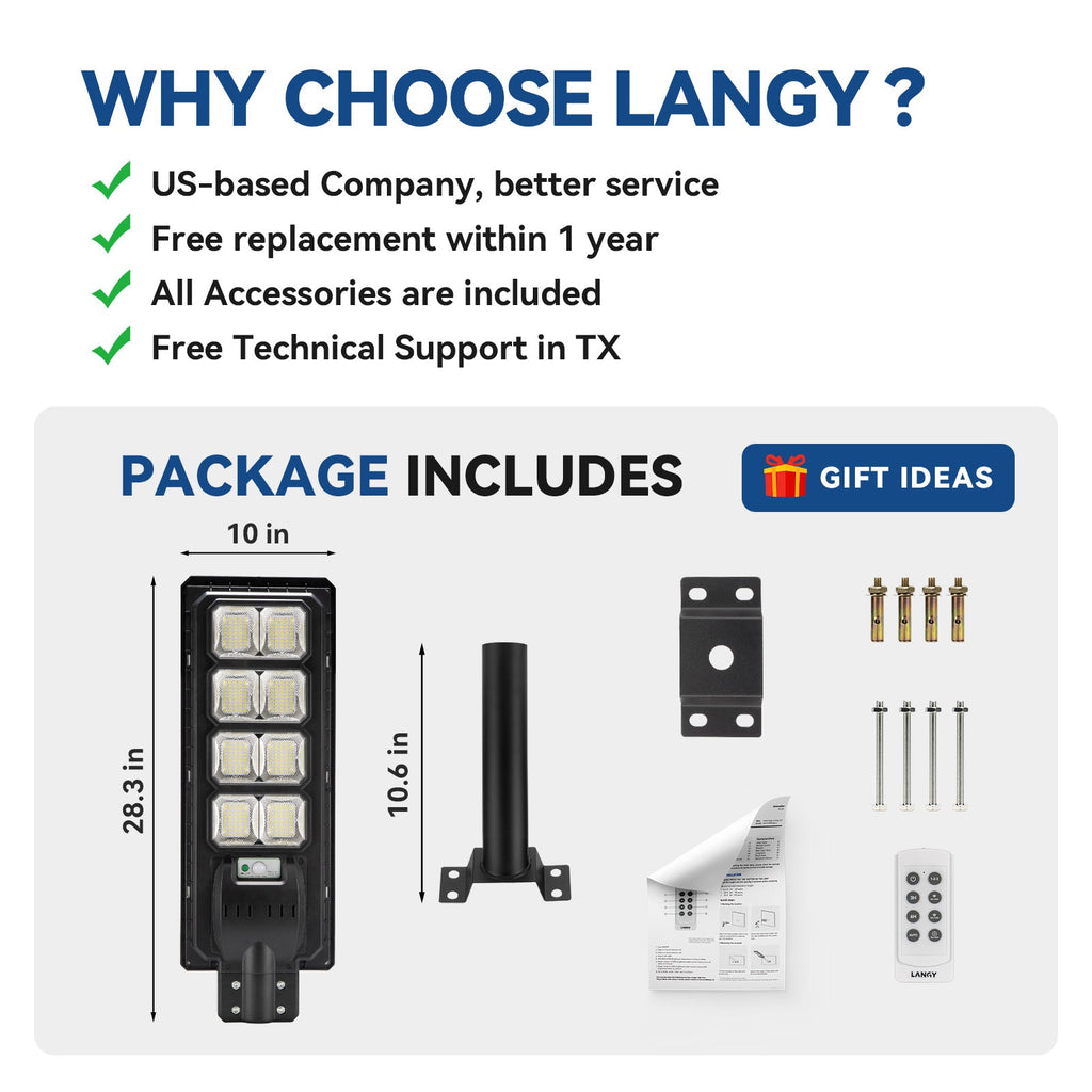 Langy 200W All in one solar Parking Lot Lights -25000 lumens product image 8