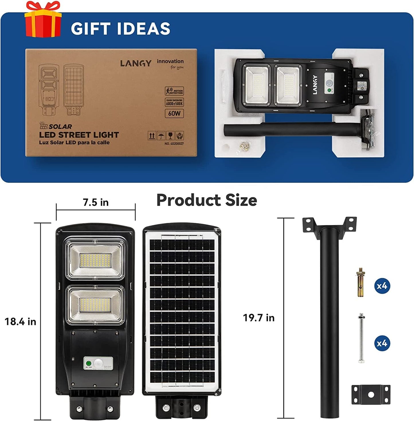 Langy 60W 90W 120W Solar Street Light -ES04 Series product image 8