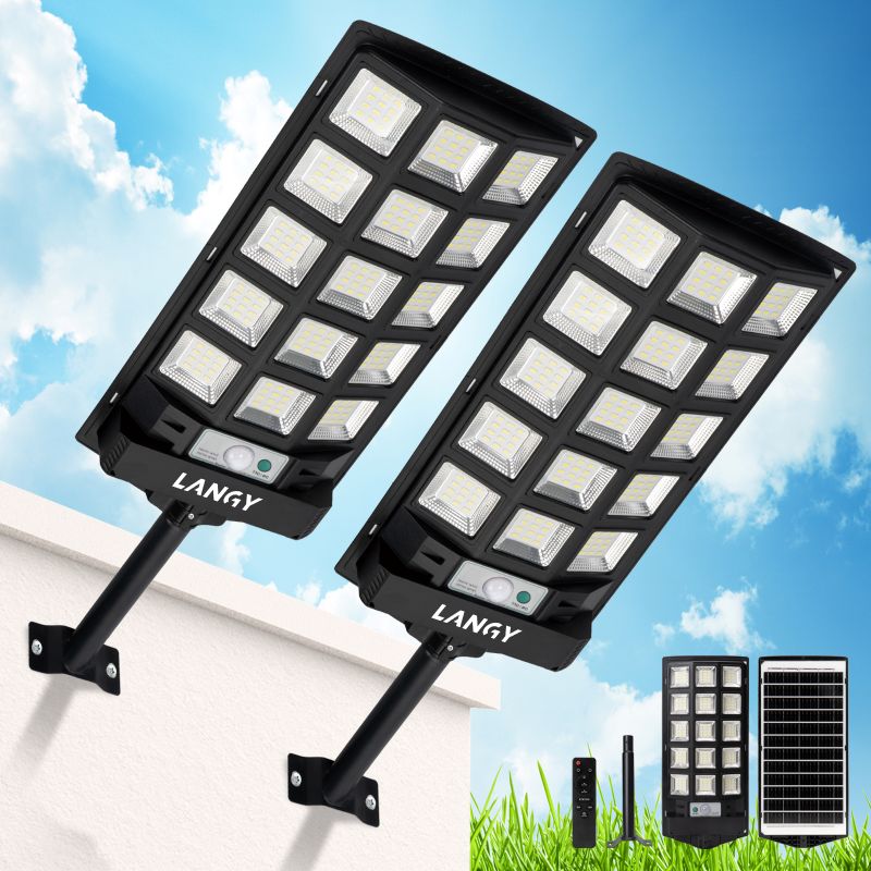 Langy 60W 90W Solar Outdoor Dusk to Dawn Lights w/ Remote Control product image 1