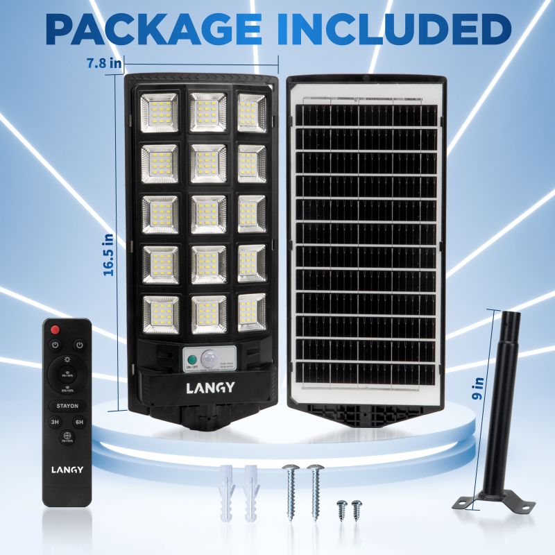 Langy 60W 90W Solar Outdoor Dusk to Dawn Lights w/ Remote Control product image 3