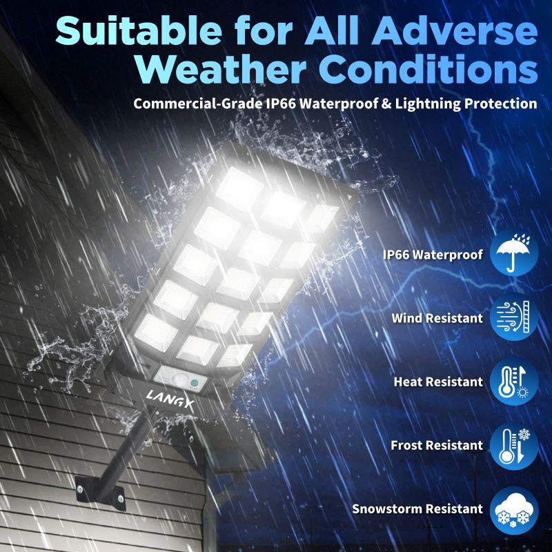 Langy 60W 90W Solar Outdoor Dusk to Dawn Lights w/ Remote Control product image 5