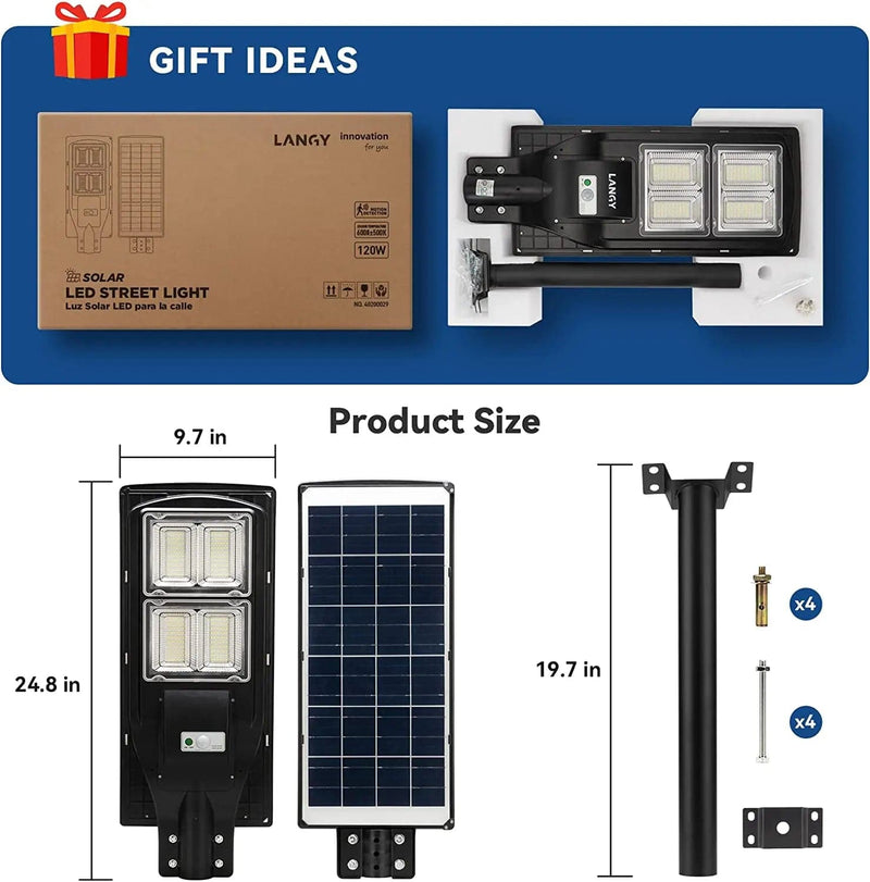 Langy 90W 120W Solar street LED lights -warm white/ white product image 11