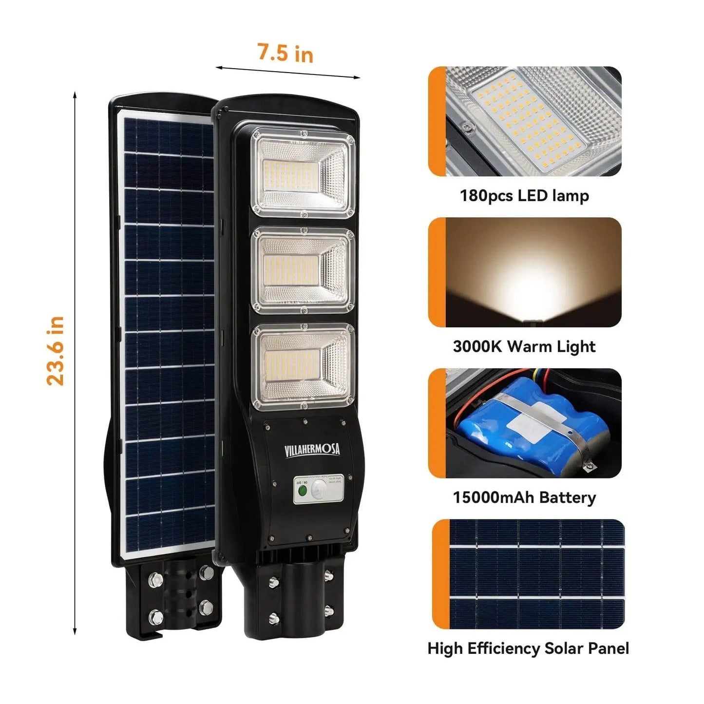 Langy 90W 120W Solar street LED lights -warm white/ white product image 5