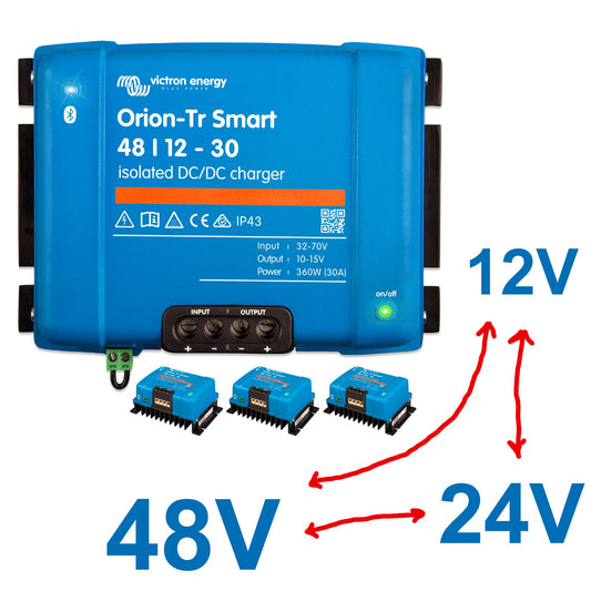 Full Battery DC-DC Transformers: step up/down converters for 12V, 24V