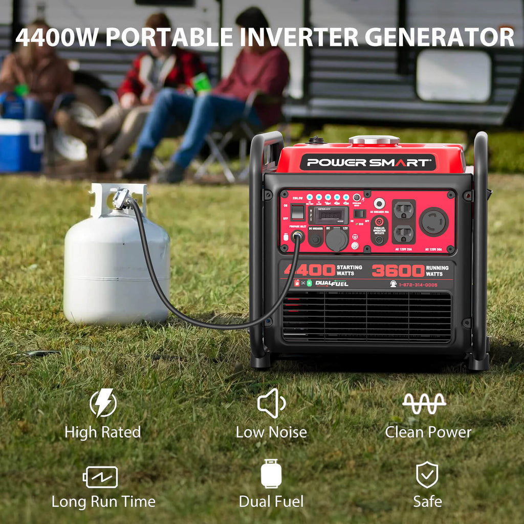 PowerSmart 4400W/4000W Gasoline/Propane Duel Fuel Inverter Generator