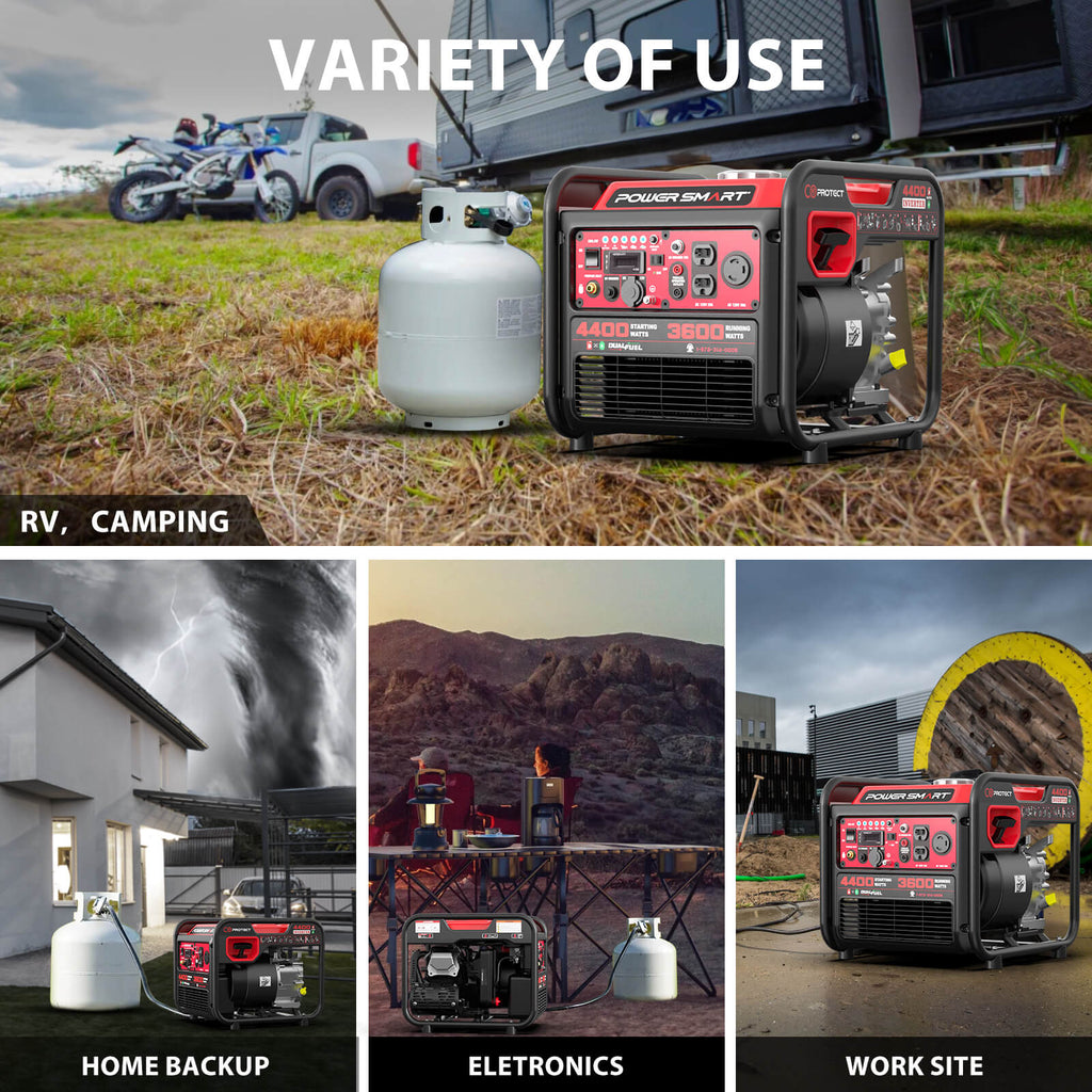 PowerSmart 4400W/4000W Gasoline/Propane Duel Fuel Inverter Generator