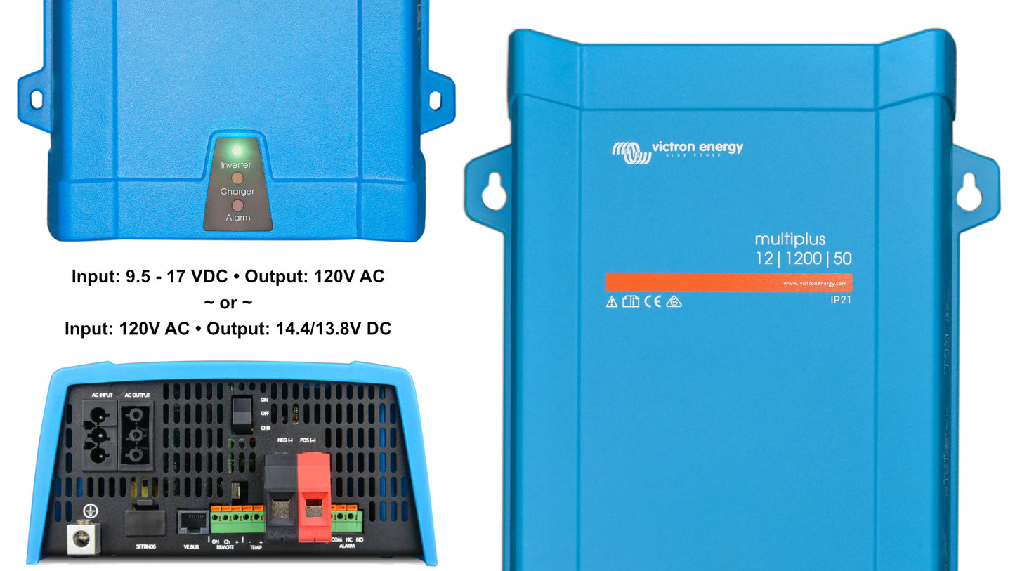 Full Battery Victron 120V Inverter & Charger - 12/24/48V; 500 - 5000
