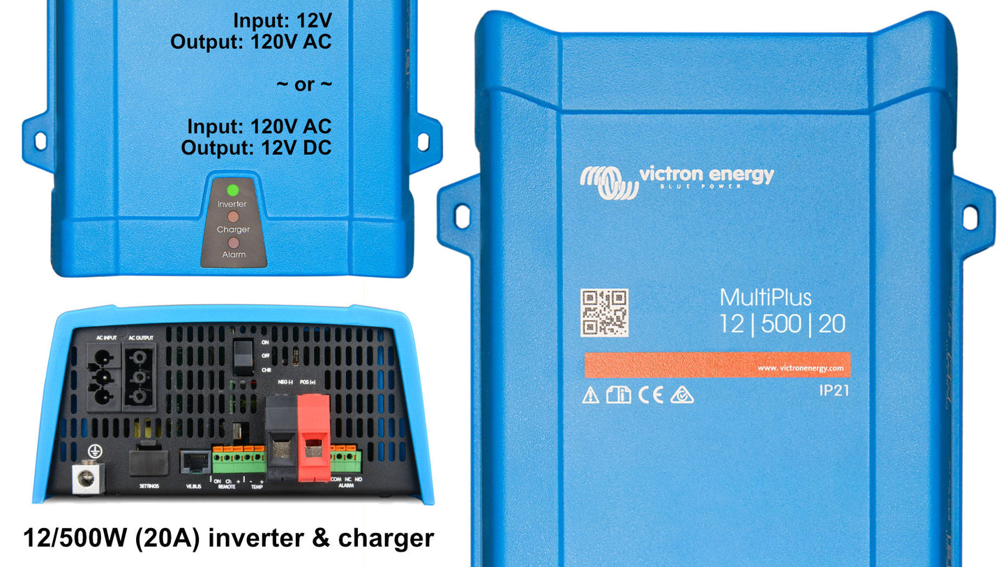 Full Battery Victron 120V Inverter & Charger - 12/24/48V; 500 - 5000