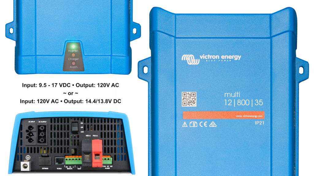 Full Battery Victron 120V Inverter & Charger - 12/24/48V; 500 - 5000
