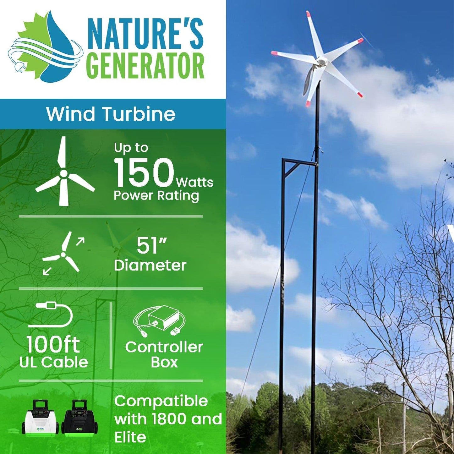 Nature's Generator 150W Wind Turbine product image 2