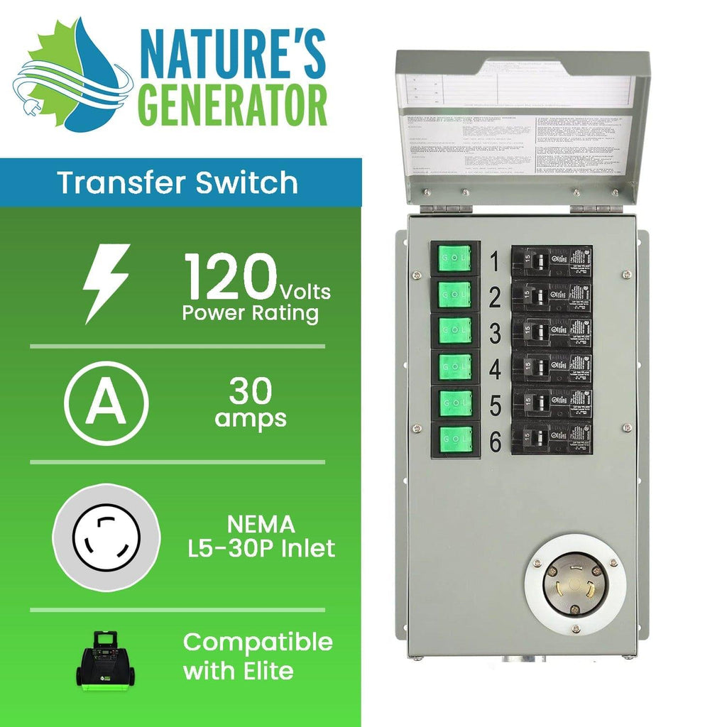 Nature's Generator 120V 30A 6-Circuit Transfer Switch