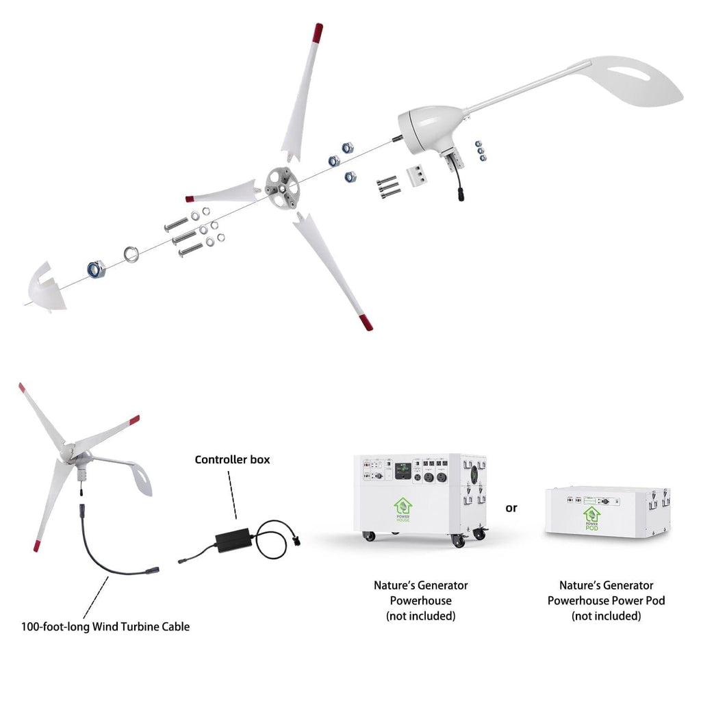 Nature's Generator Powerhouse Gen 2 Solar & Wind Generator