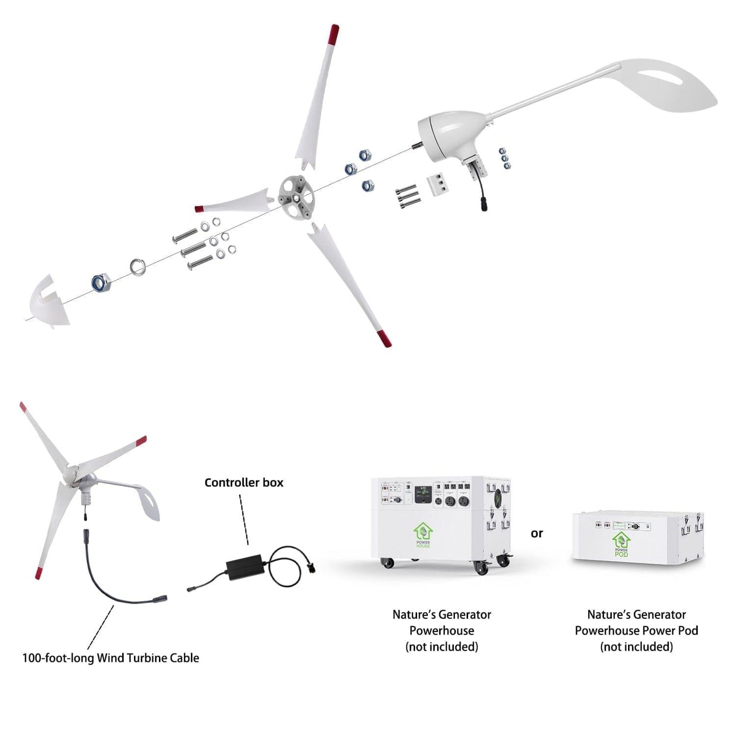Nature's Generator Powerhouse Gen 2 Solar & Wind Generator