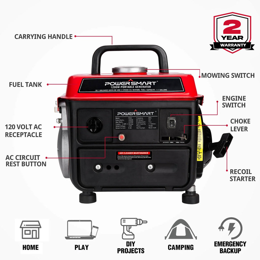 PowerSmart 1200W 2-Stroke Generator PS50/DB5010 product image 2